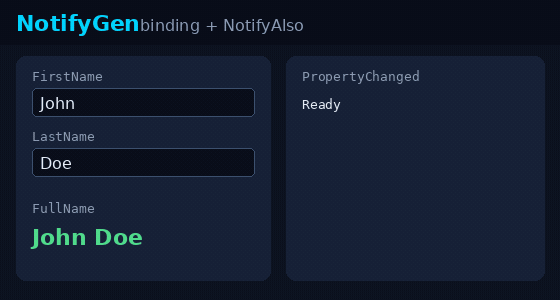 NotifyGen binding demo