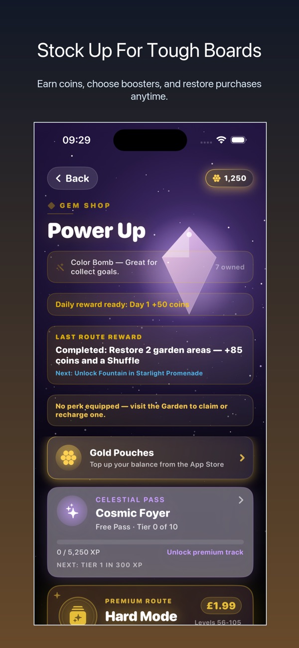 The GemGame booster and coin shop
