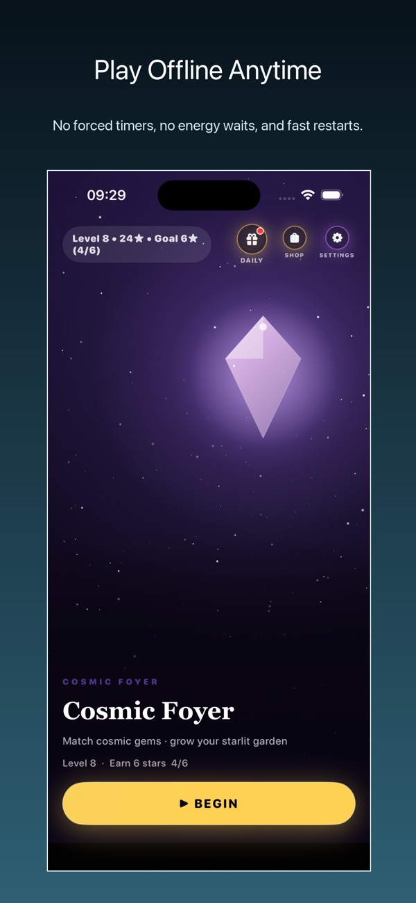 The GemGame main menu